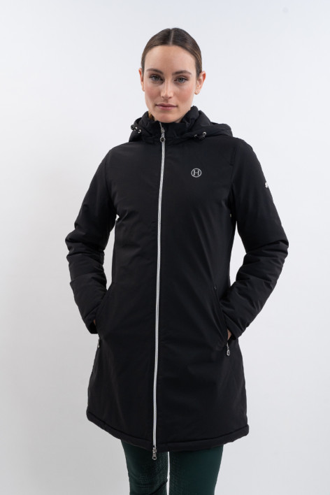 Parka larga Robertah Rider para mujer - Negra