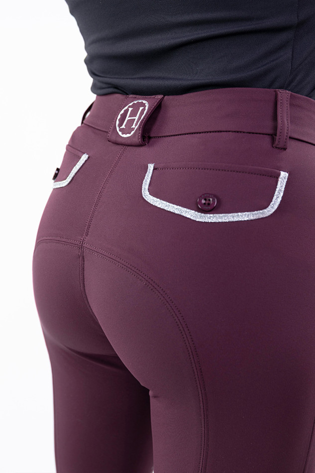 Pantal&oacute;n de equitaci&oacute;n Jaltika Fix system grip - Berenjena (Eggplant)