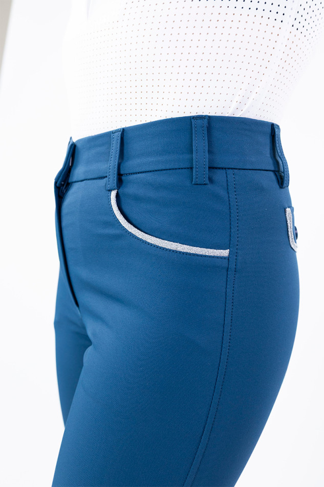 Pantal&oacute;n de equitaci&oacute;n Jaltika Fix System Grip - Azul laguna (Sailor)
