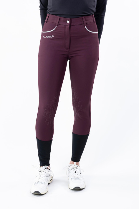 Pantalón de equitación Jaltika Fix system grip - Berenjena (Eggplant)