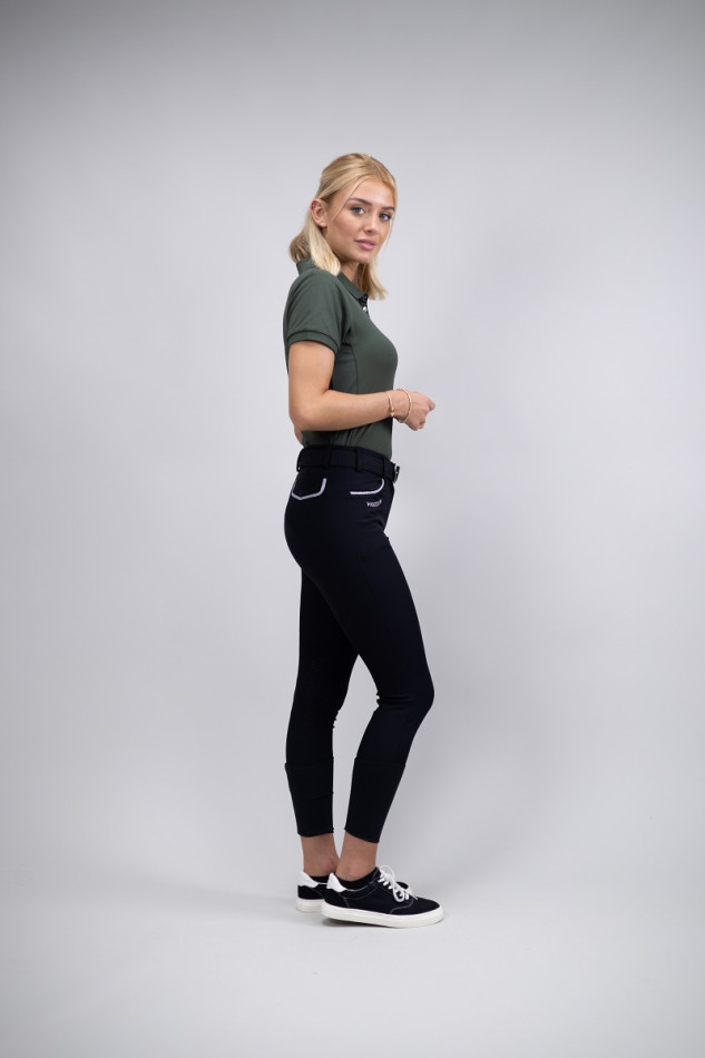 Pantal&oacute;n de equitaci&oacute;n Jaltika Fix System Grip - Negro (Negro)