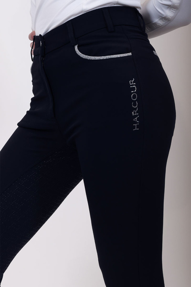 Pantal&oacute;n de equitaci&oacute;n Boogie de asiento integral para mujer Rider - Azul marino