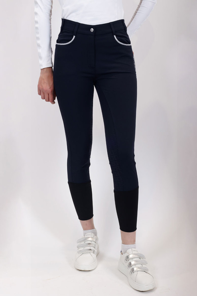 Pantal&oacute;n de equitaci&oacute;n Boogie de asiento integral para mujer Rider - Azul marino