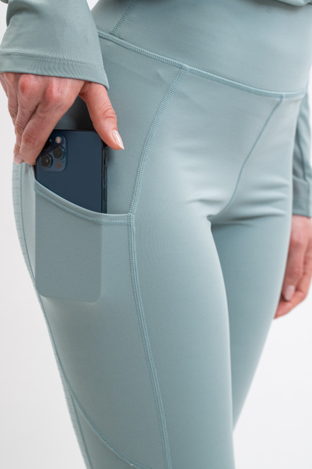 Louna Legging met volledige zitting voor dames - Grijsgroen