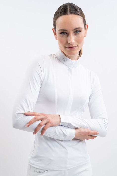 Polo de competición Stella ML para mujer - Blanco