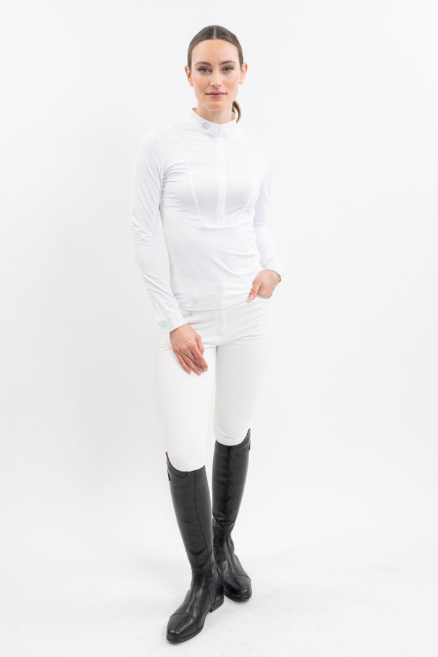 Polo de competición Stella ML para mujer - Blanco Polo de competición Stella ML para mujer - Blanco