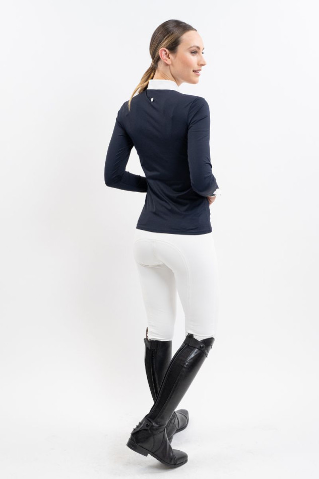 Polo de competici&oacute;n Stella ML para mujer - Azul marino