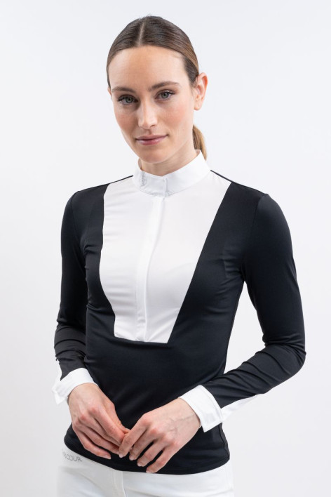 Polo de competición Stella ML para mujer - Negro