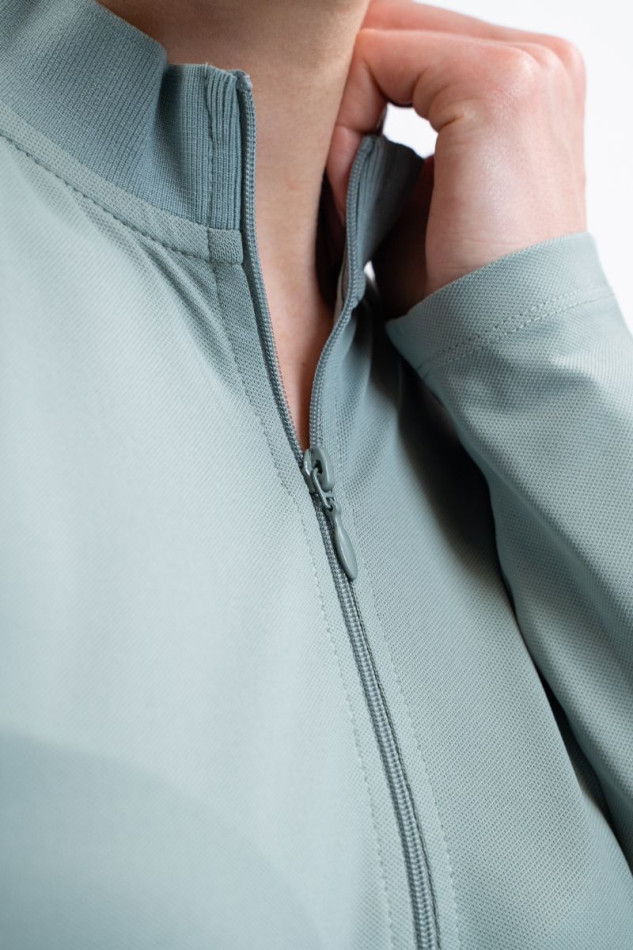 Polo t&eacute;cnico Tess Mujer - Gris Verde