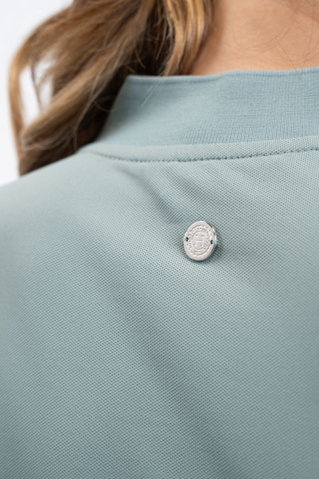 Tess Technisch damespoloshirt - Grijsgroen