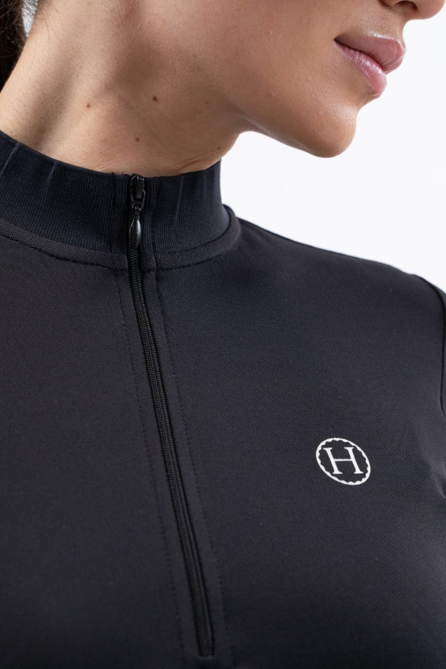 Tess Technisch damespoloshirt - Zwart