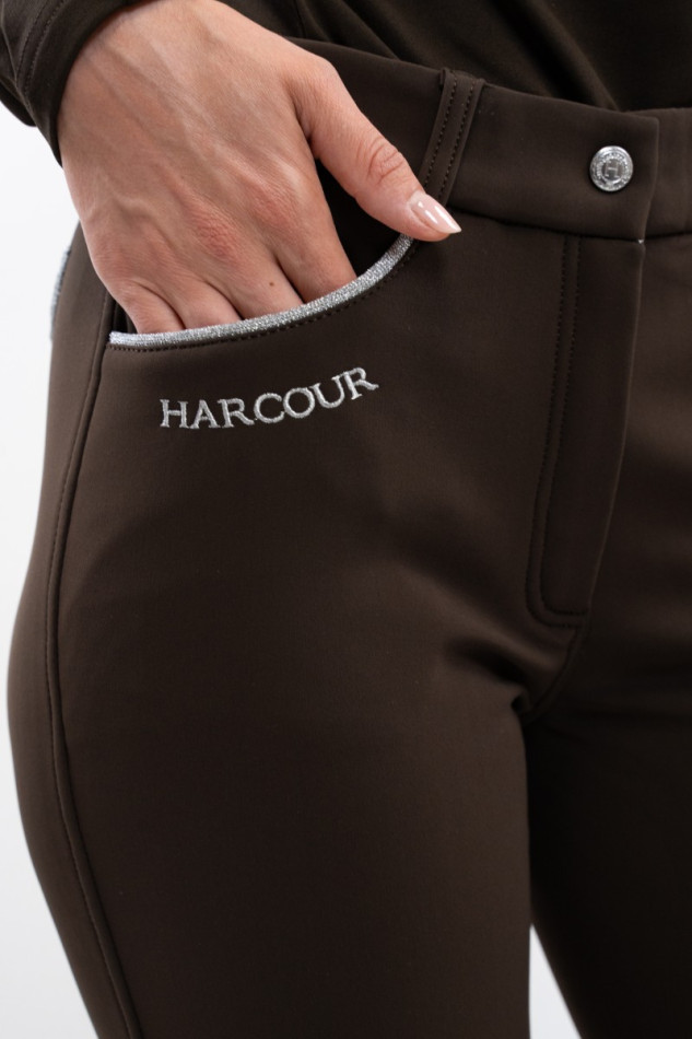 Pantal&oacute;n de equitaci&oacute;n Jaltika Fix system grip - Cacao (Marr&oacute;n oscuro)