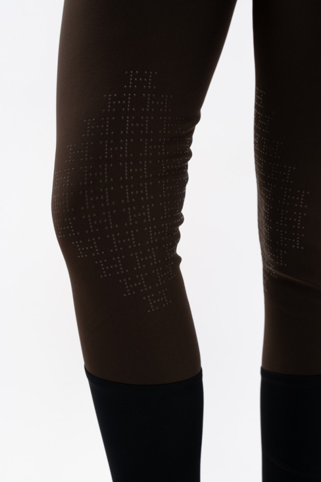 Pantal&oacute;n de equitaci&oacute;n Jaltika Fix system grip - Cacao (Marr&oacute;n oscuro)