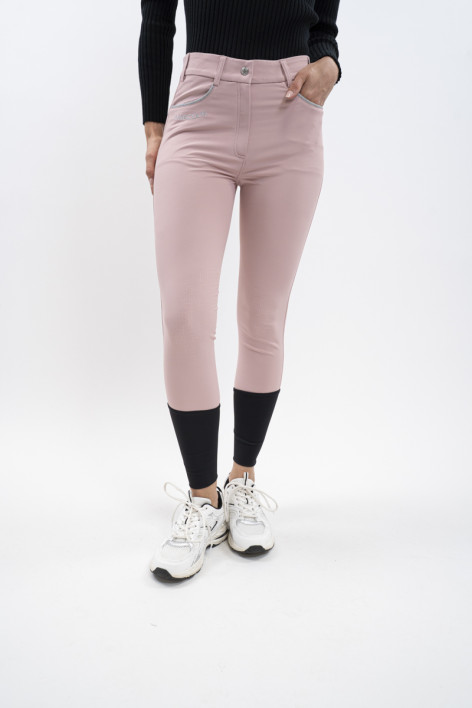 Pantalón de equitación Jaltika Fix system grip - Peony (Rosa claro)