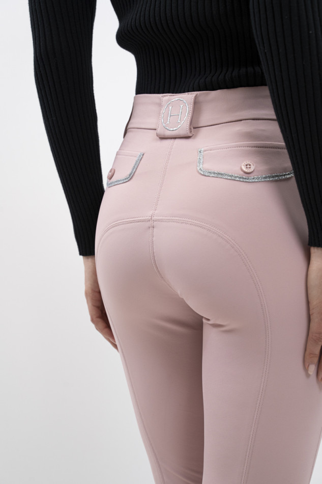 Pantal&oacute;n de equitaci&oacute;n Jaltika Fix system grip - Peony (Rosa claro)