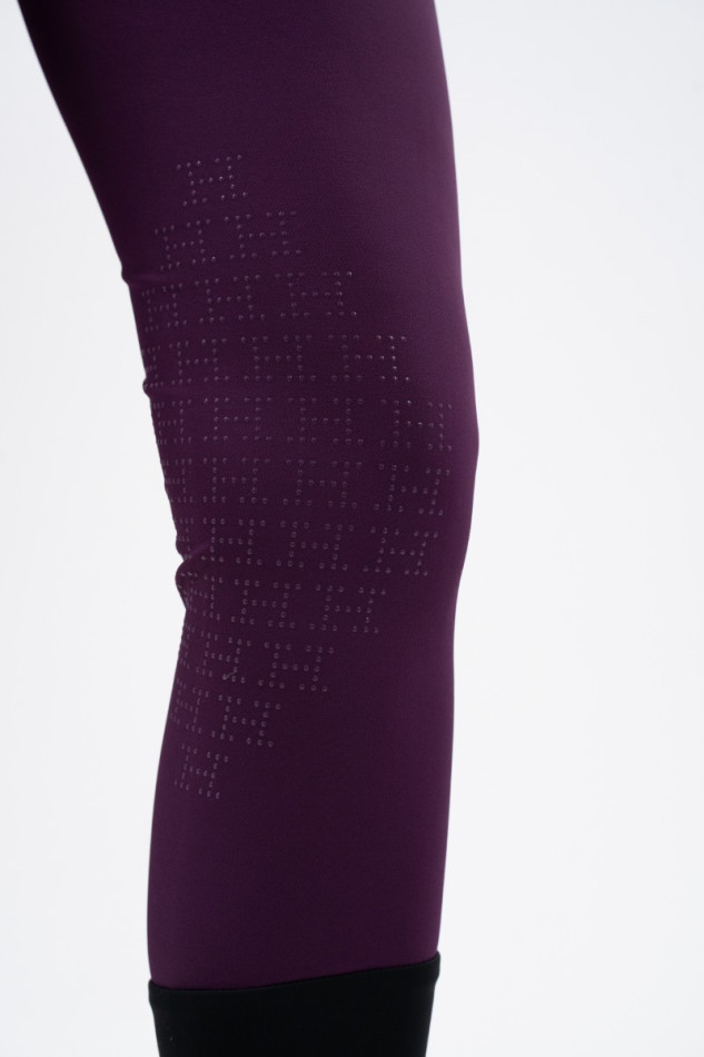 Pantal&oacute;n de equitaci&oacute;n Jaltika Fix system grip - Fig (Morado oscuro)