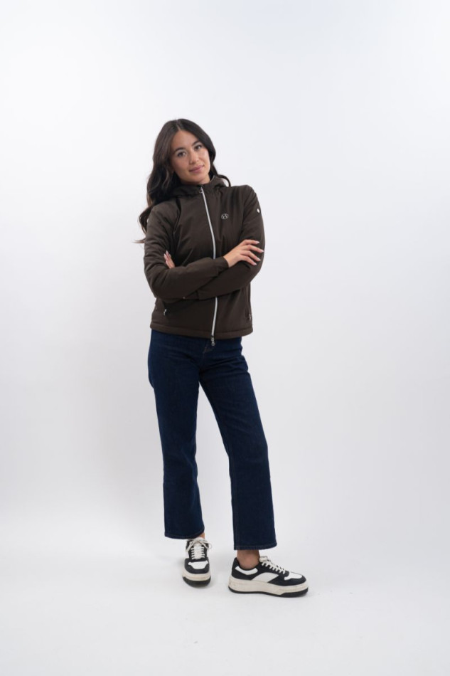 Chaqueta Simhat Rider Mujer - Cacao (Marr&oacute;n oscuro)