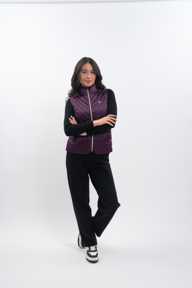 Agnes Mouwloos vest - Vijg