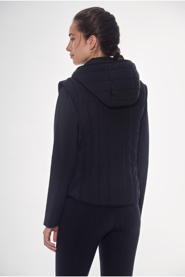 Hadar Jacke aus zwei Materialien - Schwarz