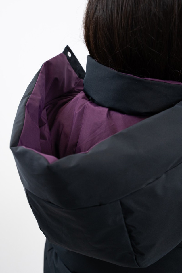 Adele Kurzer Parka - Schwarz /Dark Purple