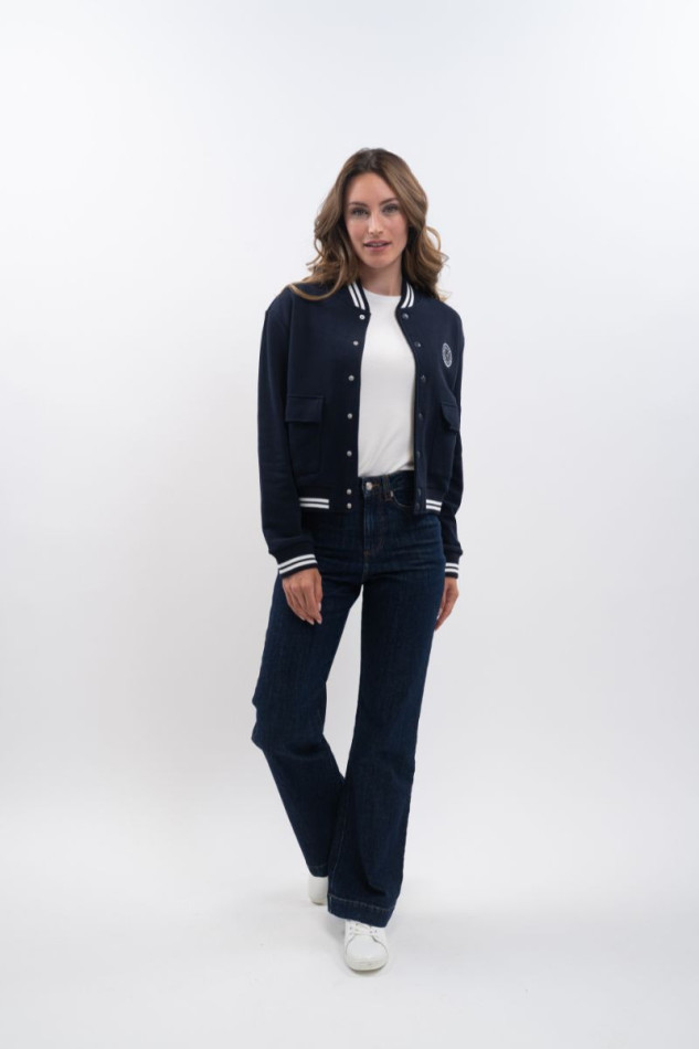 Agathe Bomber Sweater - Marineblauw