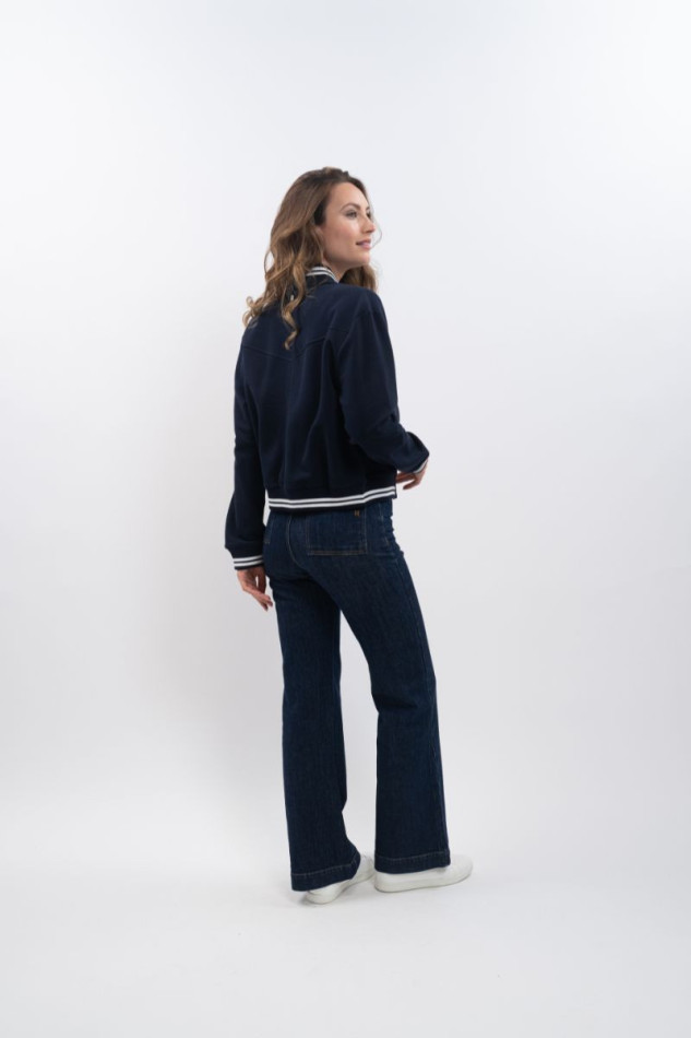 Agathe Bomber Trui - Marineblau
