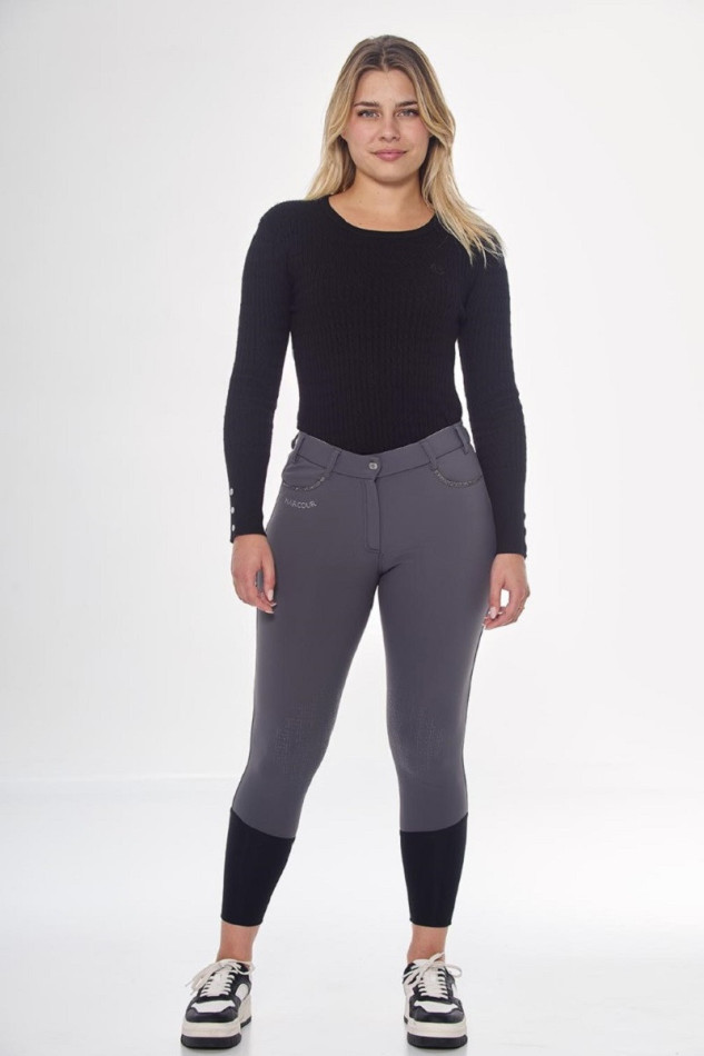 Jaipur Fleece-Hose Reiten - Anthrazit Grau