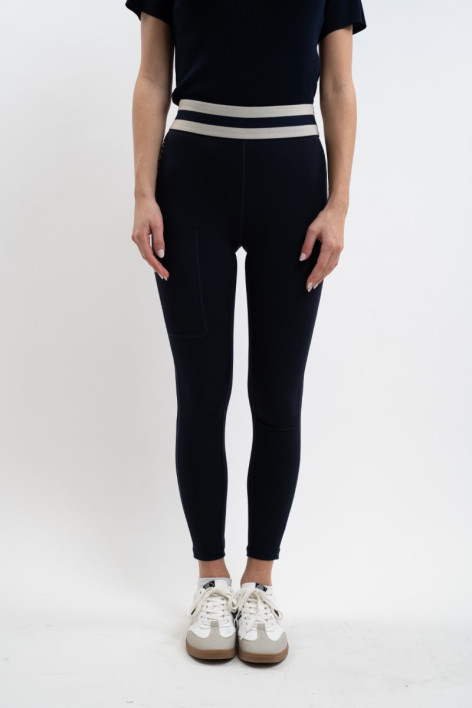 Volta Legging  - Navy/Linen
