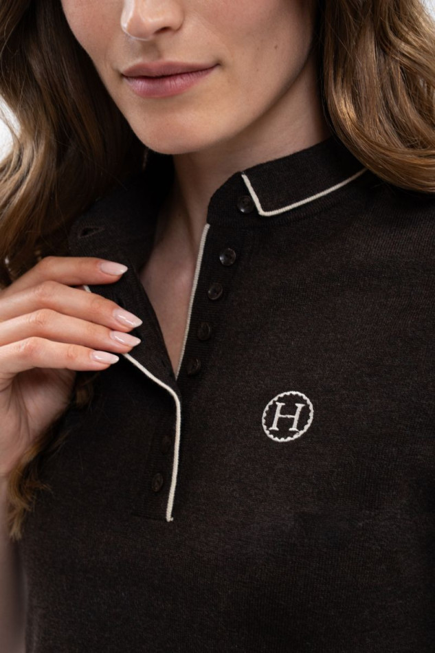Amande Polo Femme - Cacao (Dark brown)