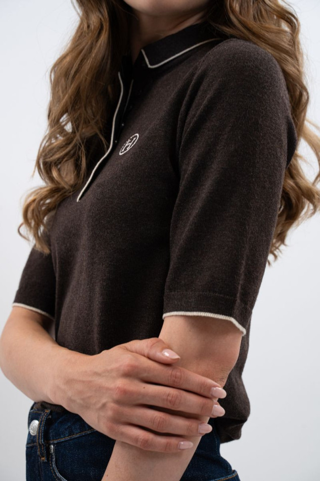 Amande Polo Femme - Cacao (Dark brown)