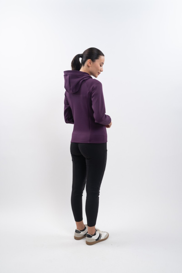 Sudadera t&eacute;cnica con cremallera Ava Mujer - Fig (Morado oscuro)