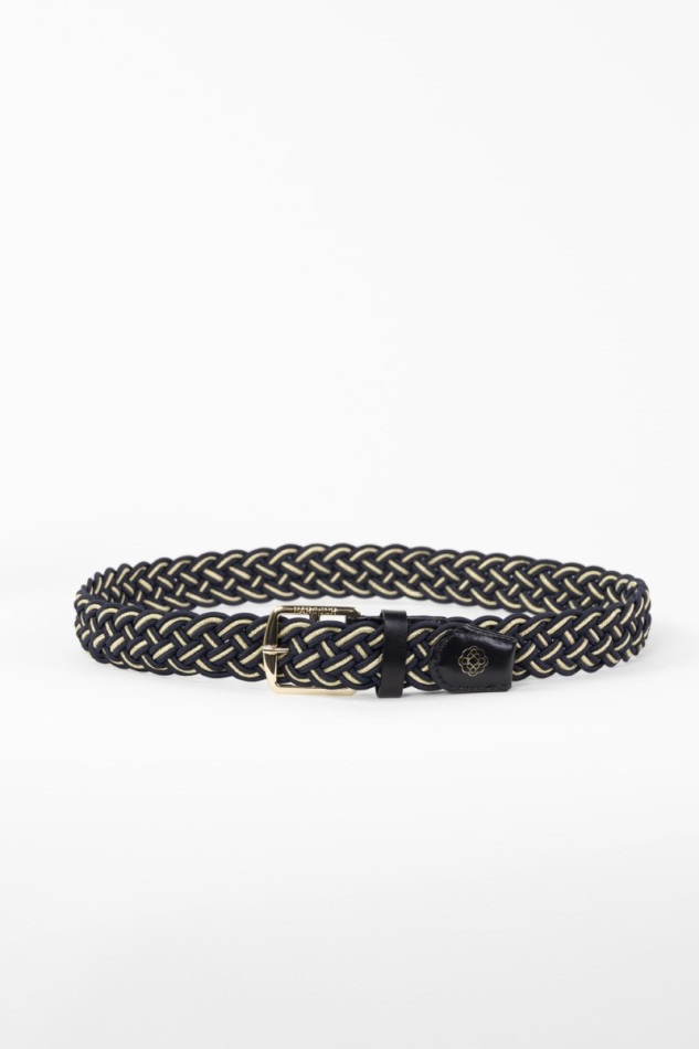 Charline Versailles elastische riem - Navy/Lichtgoud