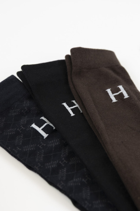 Aiko Socken (x3 Paar) - Dark brown/Black/Tartan