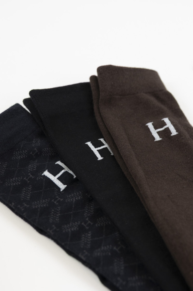 Aiko Chaussettes (x3 paires) - Dark brown/Black/Tartan