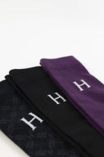 Aiko Socks (x3 pairs) - Dark purple/Black/Tartan Aiko Socks (x3 pairs) - Dark purple/Black/Tartan