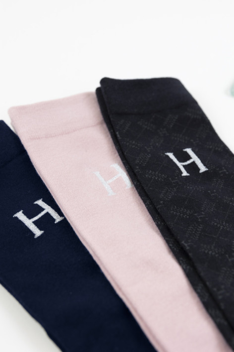 Aiko Socken (x3 Paar) - Navy/Light pink/Tartan