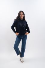 Aurelia Sudadera de punto para mujer - Azul marino Aurelia Sudadera de punto para mujer - Azul marino