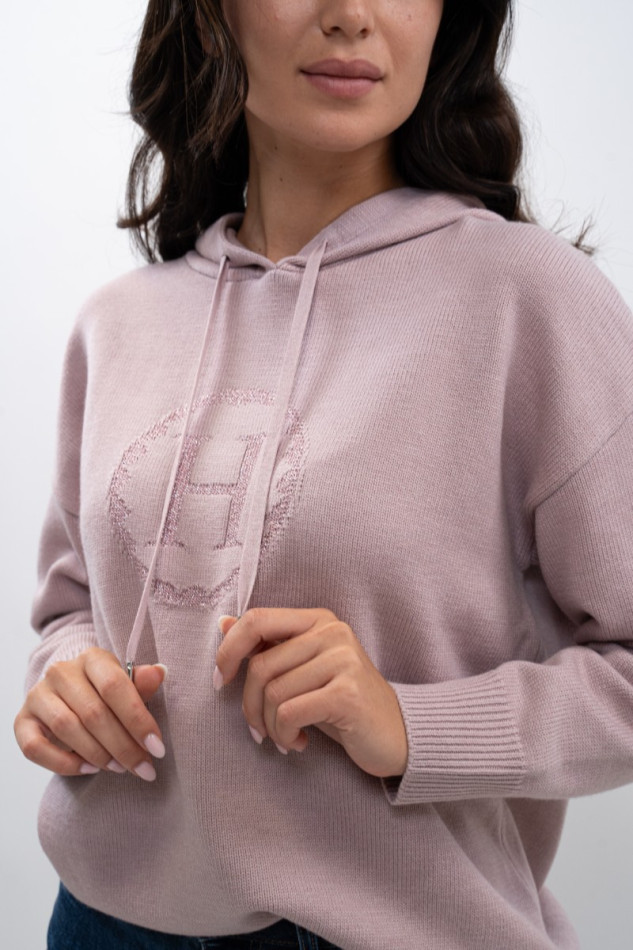 Aurelia Women's knitted sweatshirt - Peony (Light pink)
