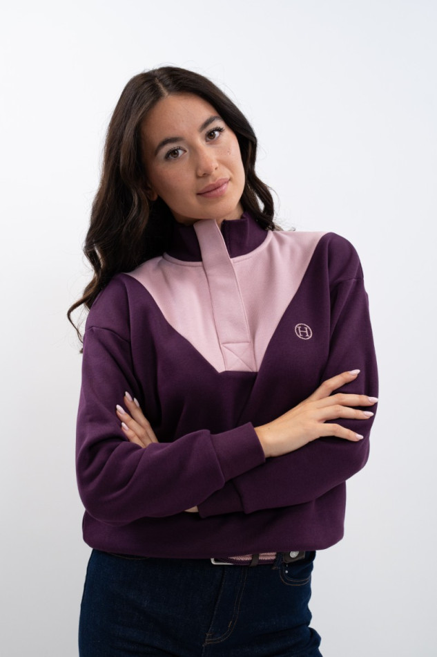 Ambre Sweat Woman - Dark purple/Light pink