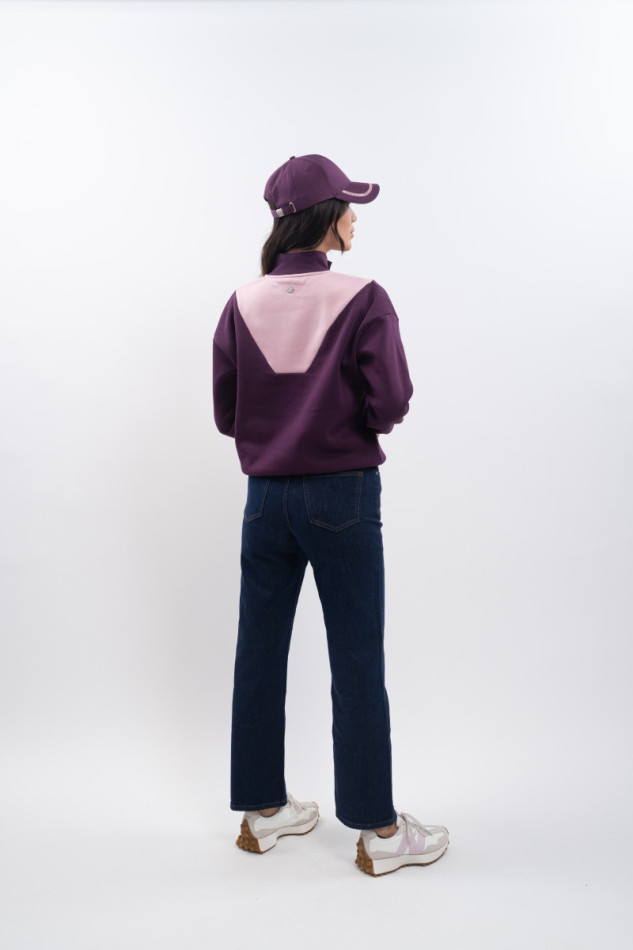 Ambre Sweat Woman - Dark purple/Light pink