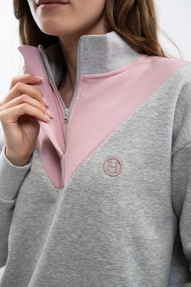 Ambre Sweat Vrouw - GrijsMel/Lichtroze