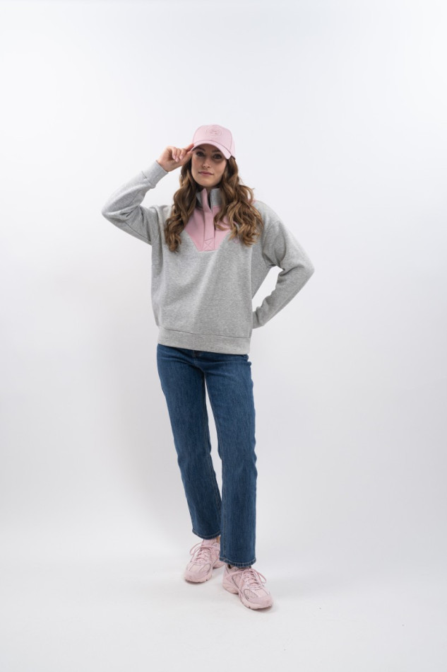 Ambre Sweat Woman - GreyMel/Light pink