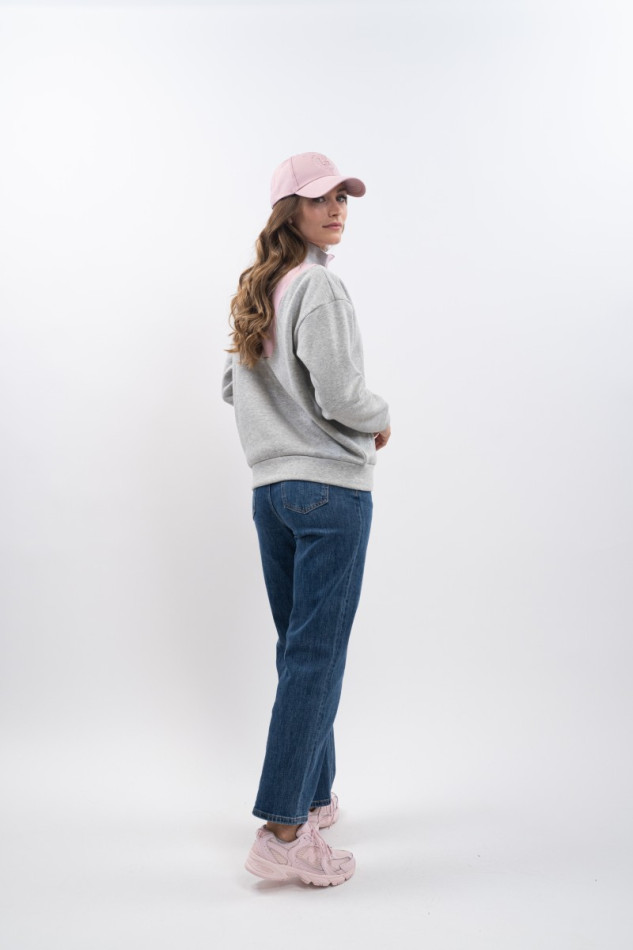 Ambre Sweat Vrouw - GrijsMel/Lichtroze
