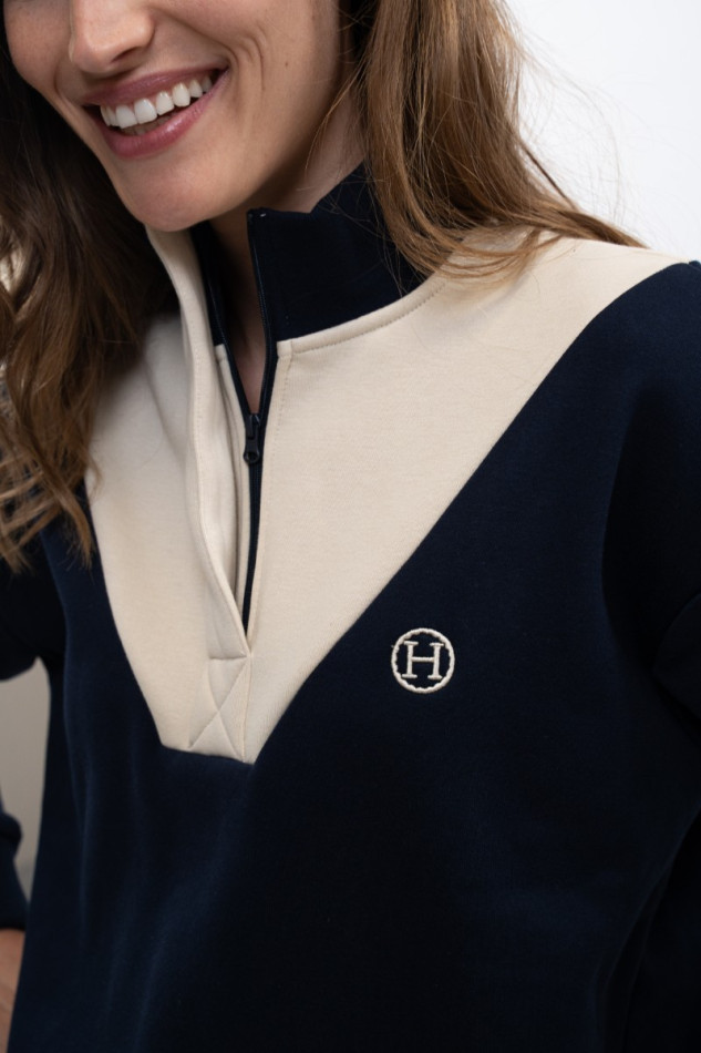 Ambre Sweat Frau - Navy/Dune