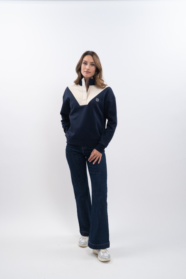 Ambre Sweat Frau - Navy/Dune