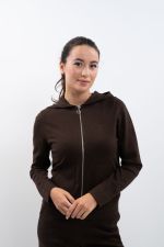 Amelie Strick-Sweatshirt mit Reißverschluss für Frauen - Cacao (Dark brown) Amelie Strick-Sweatshirt mit Reißverschluss für Frauen - Cacao (Dark brown)