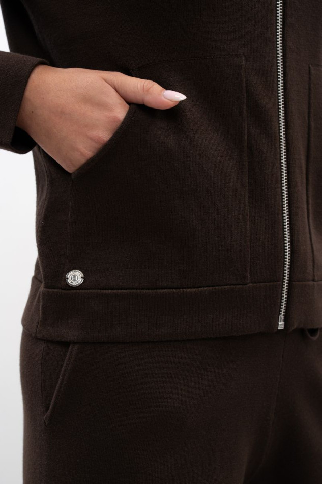Amelie Sweat zippé maille Femme - Cacao (Dark brown) Amelie Sweat zippé maille Femme - Cacao (Dark brown)
