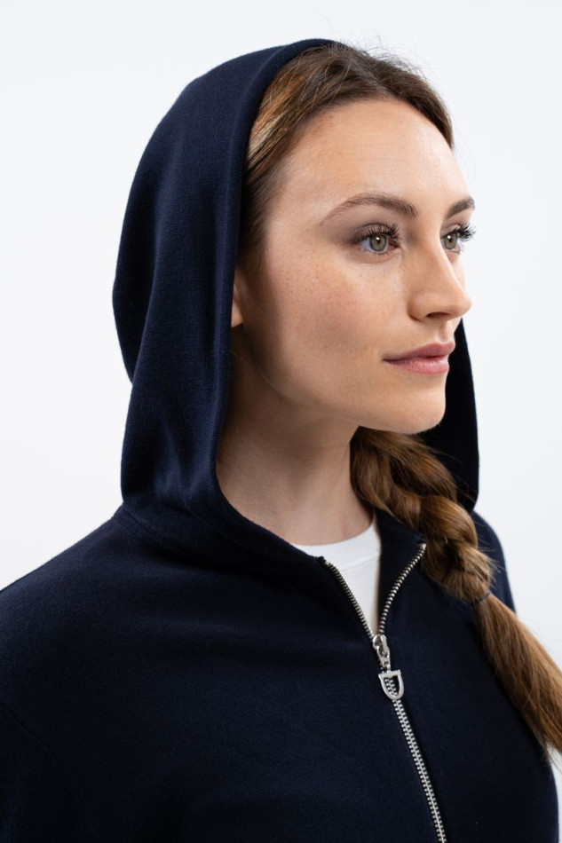 Amelie Gebreide trui met rits - Navy