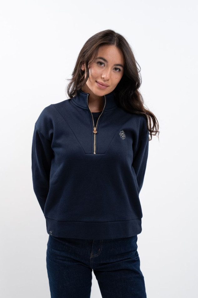 Louise Women's Zip Sweat Versailles - Navy Louise Women's Zip Sweat Versailles - Navy
