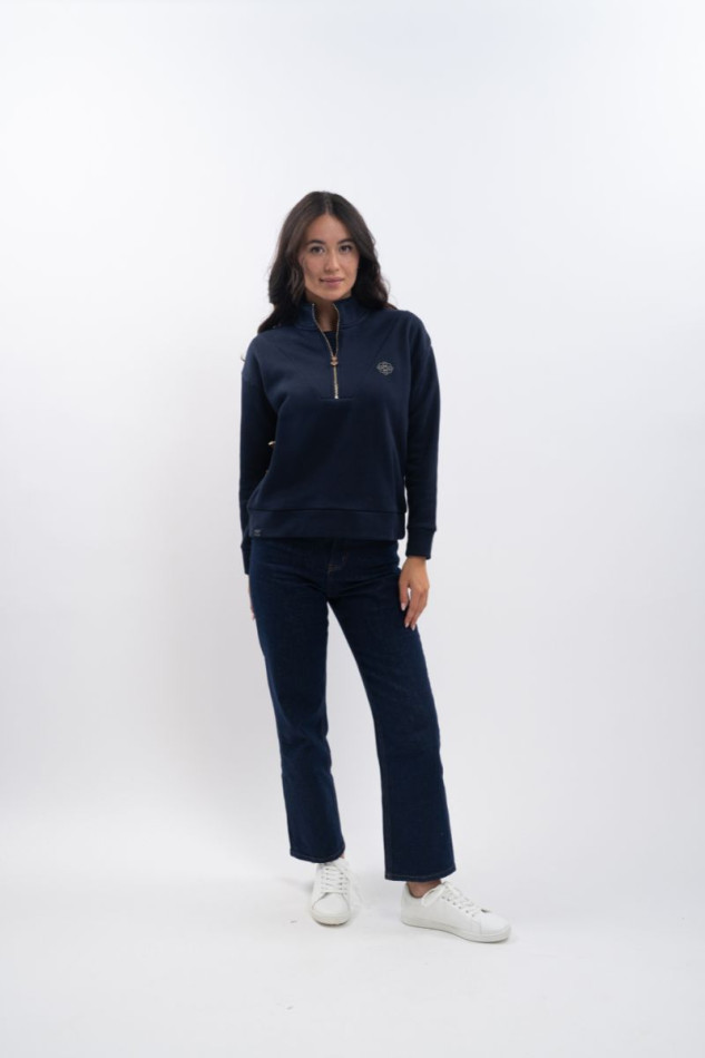 Louise Women's Zip Sweat Versailles - Navy Louise Women's Zip Sweat Versailles - Navy